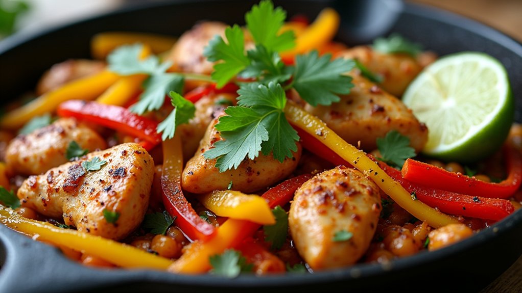 nutritious skillet chicken fajitas