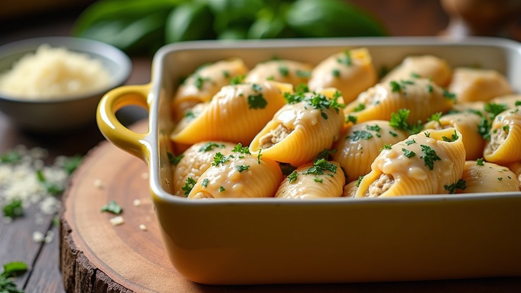 preheat oven stuff shells