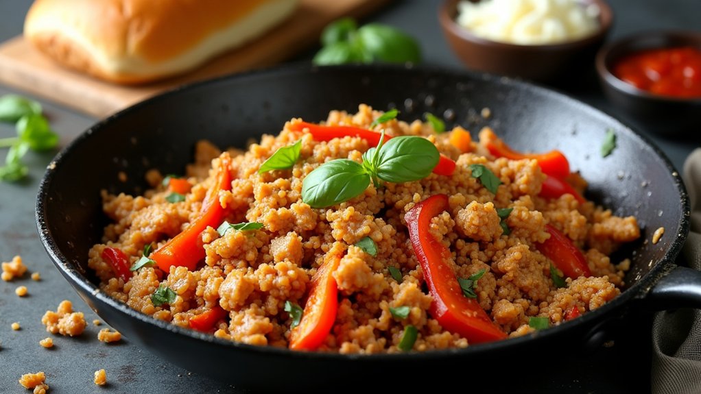 saut ground chicken mixture