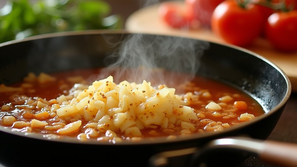 saut onions and garlic