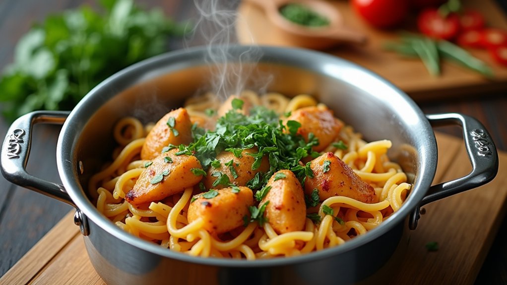 saut onions garlic chicken