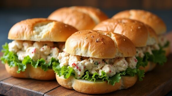 savory chicken salad sandwiches