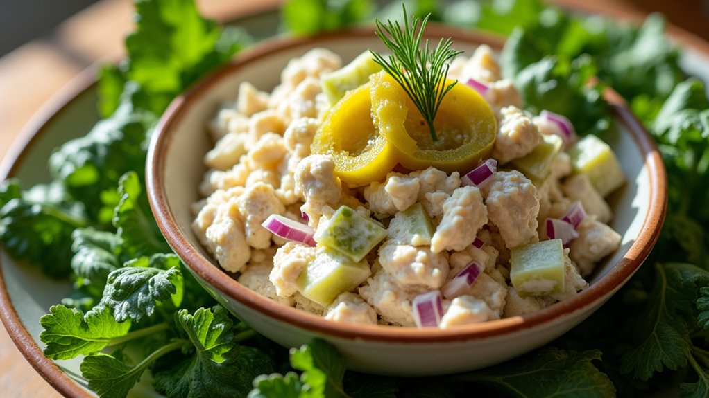 serve chicken salad greens