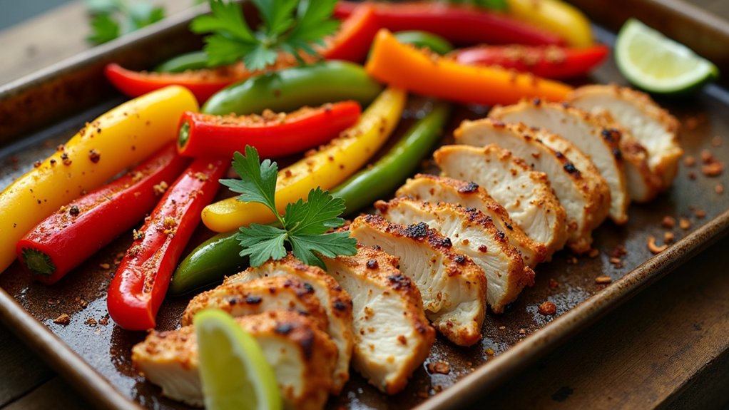 sheet pan chicken fajitas