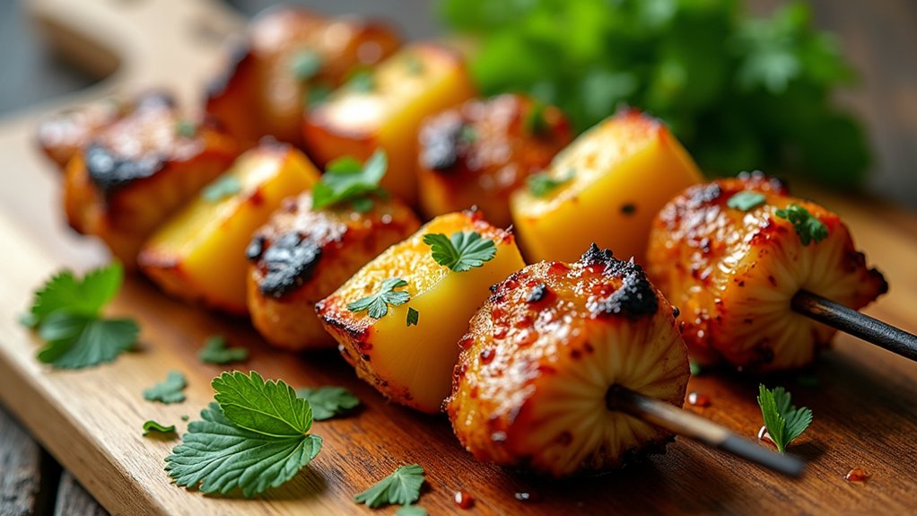 skewer chicken and pineapple