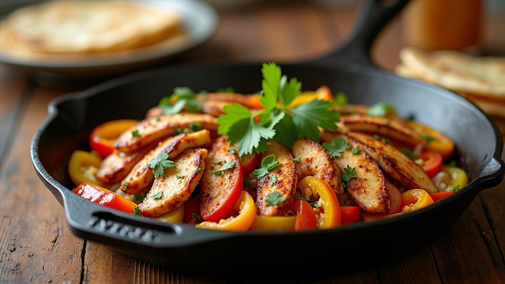 skillet ranch chicken fajitas