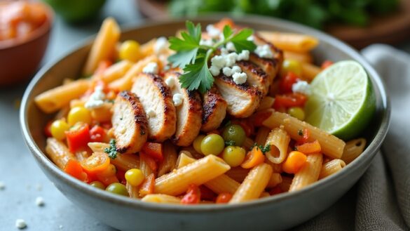 southwest chicken penne dish