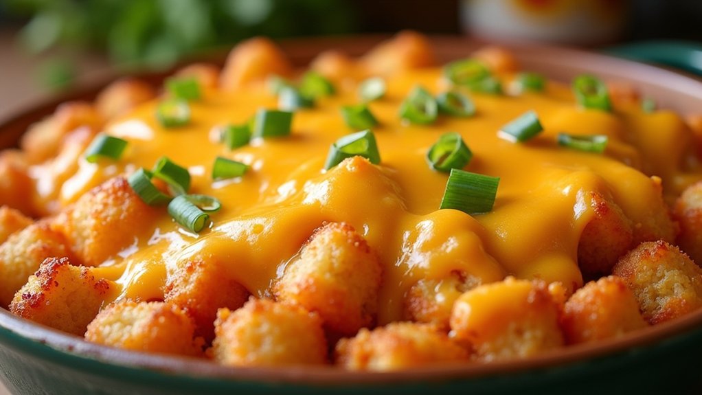 sprinkle cheese on tots