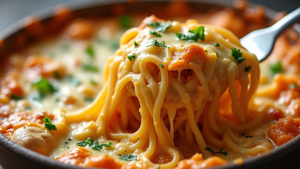 stir in cooked spaghetti