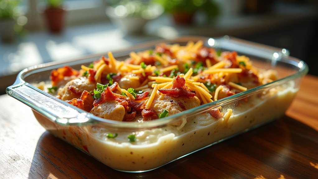 transfer chicken mixture evenly