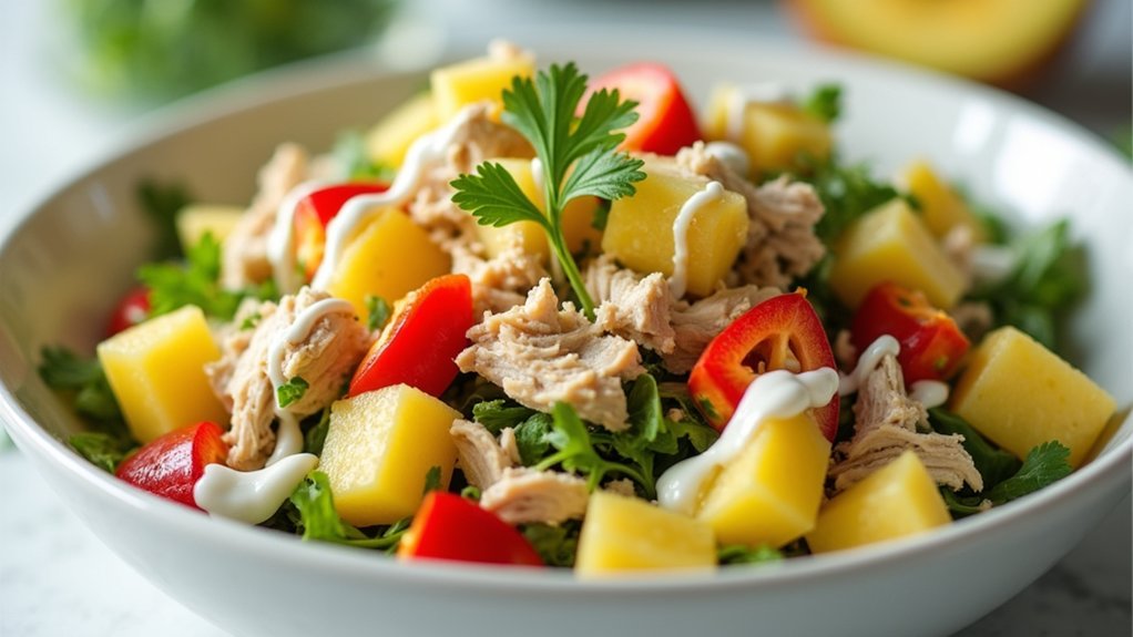 tropical pineapple enhances salad