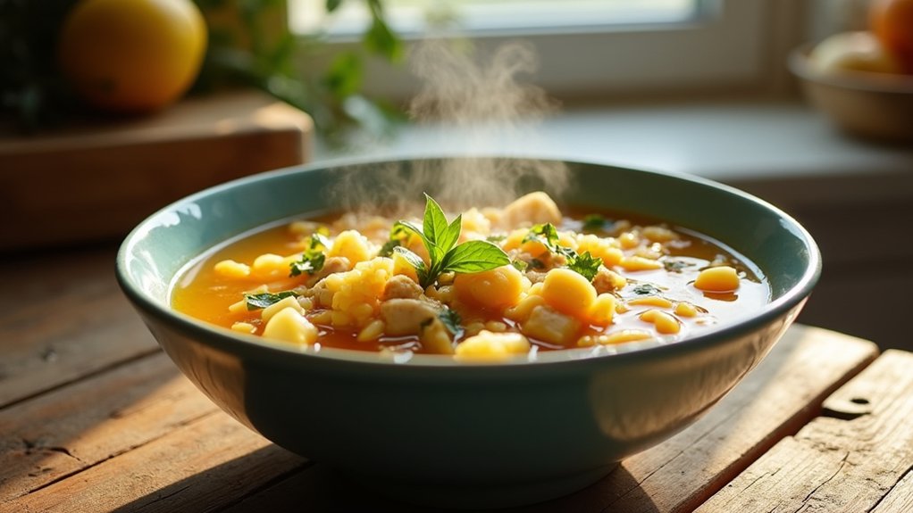 warm soup for nourishment